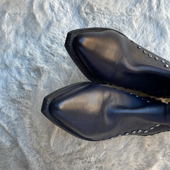 Free People leather studded western ankle boots - Picture 6 of 10